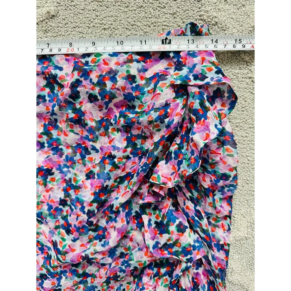 Veronica Beard Spencer Silk Floral Ruffle Mini Skirt Size 6